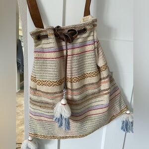 Love stitch cross body fabric boho bag